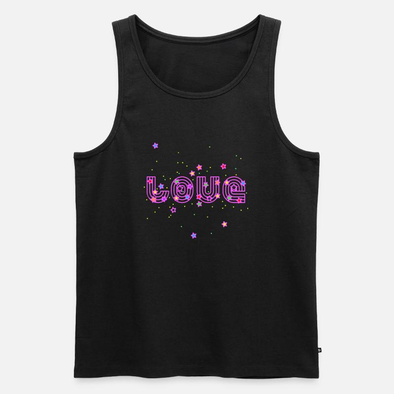 Sparkling Love - Männer Premium Bio Tank Top - Schwarz