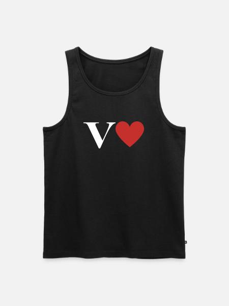 Letter v red heart - Men's Premium Organic Tank Top - black