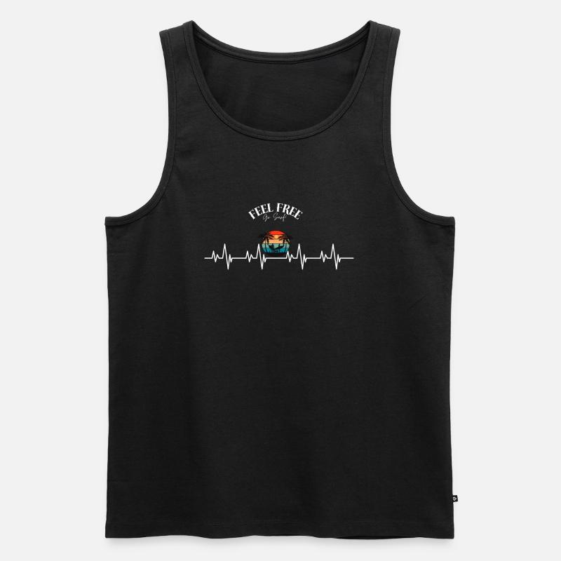 Wave Rider - Männer Premium Bio Tank Top - Schwarz