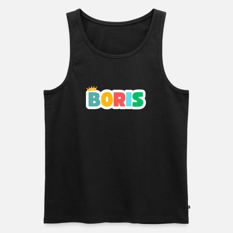 Boris! Personalisierbar - Männer Premium Bio Tank Top - Schwarz