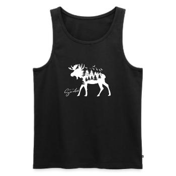Suède Suède Viking Nordique Scandinavie Solstice d’été - Débardeur bio Premium Homme - noir - Devant - Michal (187cm)
