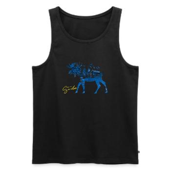 Suède Suède Viking Nordique Scandinavie Solstice d’été - Débardeur bio Premium Homme - noir - Devant - Michal (187cm)