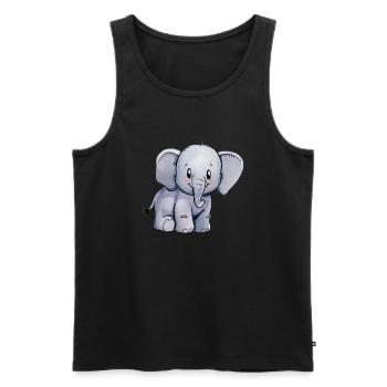 Elephants, trunks, pachyderms, mammoths - Men's Premium Organic Tank Top - black - Front - AI Model Male 178 light (178cm)