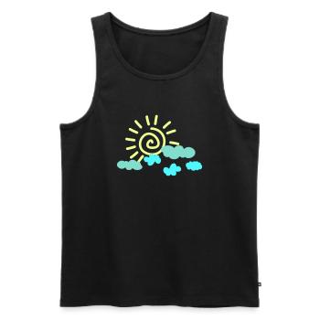 sonne himmel - Männer Premium Bio Tank Top - Schwarz - Vorne - Michal (187cm)