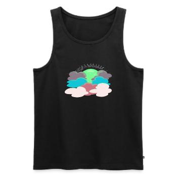 Sonne hinter den Wolken - Männer Premium Bio Tank Top - Schwarz - Vorne - AI Model Male 178 light (178cm)