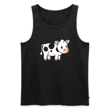 vache - Débardeur bio Premium Homme - noir - Devant - Michal (187cm)
