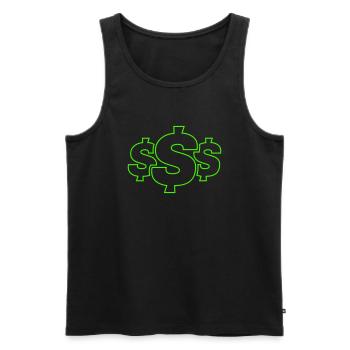 Dollar Symbol - Men's Premium Organic Tank Top - black - Front - AI Model Male 178 light (178cm)