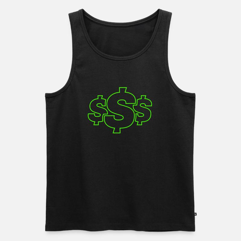 dollar symbol - Männer Premium Bio Tank Top - Schwarz