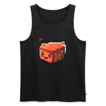 Bacon kawaii sucré au visage souriant - Débardeur bio Premium Homme - noir - Devant - Michal (187cm)