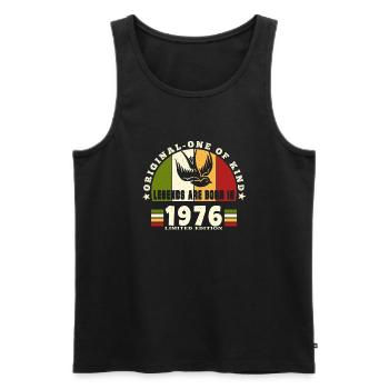 1976 Vintage Birthday Legend Gift - Men's Premium Organic Tank Top - black - Front - Michal (187cm)