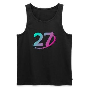 Numéro 27 multicolore - Débardeur bio Premium Homme - noir - Devant - Michal (187cm)
