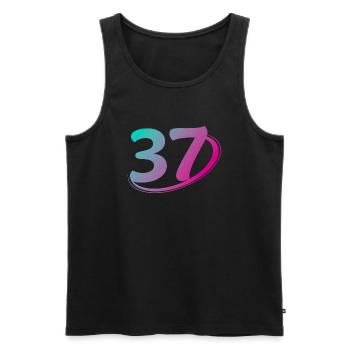 Numéro 37 multicolore - Débardeur bio Premium Homme - noir - Devant - Michal (187cm)
