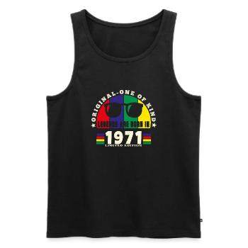 Original - One of Kind 1971 Birthday Gift. - Men's Premium Organic Tank Top - black - Front - Michal (187cm)