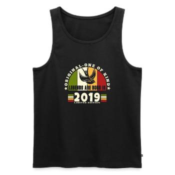 2019 Vintage Anniversaire Légende Cadeau - Débardeur bio Premium Homme - noir - Devant - Michal (187cm)