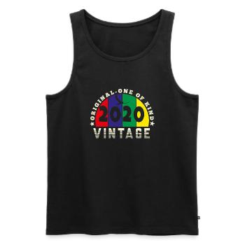 Vintage 2020 Retro - Bursdag - Men's Premium Organic Tank Top - black - Front - Michal (187cm)