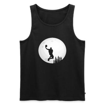 Basketball Mond Basketballer - Männer Premium Bio Tank Top - Schwarz - Vorne - AI Model Male 178 light (178cm)