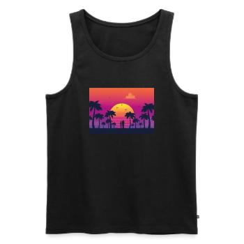 sunset surf - Männer Premium Bio Tank Top - Schwarz - Vorne - Michal (187cm)