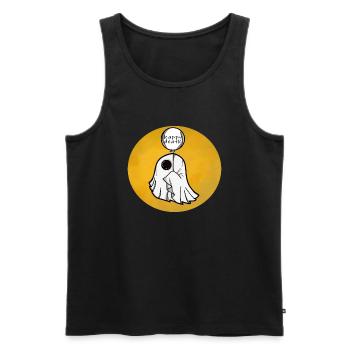 Halloween Ghost with a Balloon funny scary ghost - Men's Premium Organic Tank Top - black - Front - Michal (187cm)