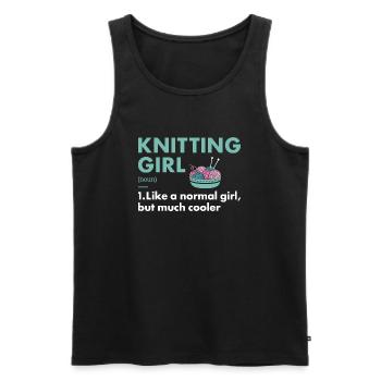 Knitter Fille Définition Tricot - Débardeur bio Premium Homme - noir - Devant - AI Model Male 178 light (178cm)