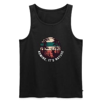 respirez c'est la nature - Débardeur bio Premium Homme - noir - Devant - Michal (187cm)