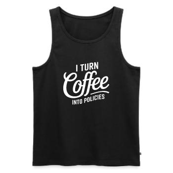 For insurance professionals who love coffee - Men's Premium Organic Tank Top - black - Front - Michal (187cm)