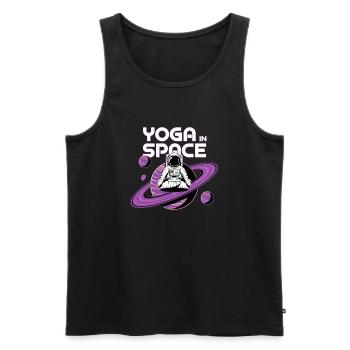Yoga in Space - Men's Premium Organic Tank Top - black - Front - AI Model Male 178 light (178cm)