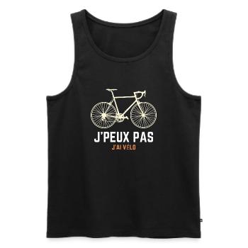 ICH KANN KEIN FAHRRAD HABEN - HUMOR - PINK - Männer Premium Bio Tank Top - Schwarz - Vorne - AI Model Male 178 light (178cm)