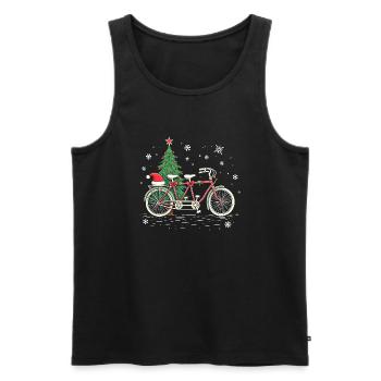 Vélo Noël Lumières Cyclisme sur route - Débardeur bio Premium Homme - noir - Devant - Michal (187cm)