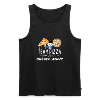 Team Pizza or Team Chèvre-Miel? - Men's Premium Organic Tank Top - black - Front - AI Model Male 178 light (178cm)