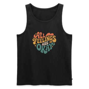 A Saying for Mental Health Awareness - Men's Premium Organic Tank Top - black - Front - AI Model Male 178 light (178cm)
