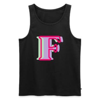 Mehrfarbiger Buchstabe f – originelle Geschenkidee - Männer Premium Bio Tank Top - Schwarz - Vorne - Michal (187cm)