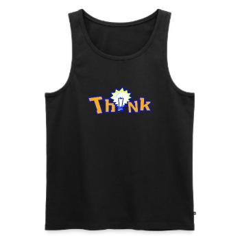 think Skateboards - Men's Premium Organic Tank Top - black - Front - AI Model Male 178 light (178cm)