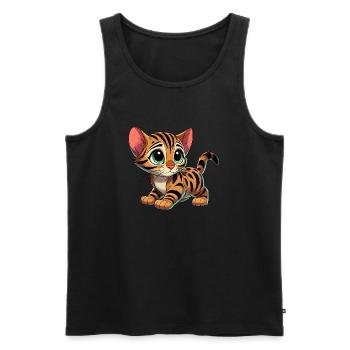 Bengalkatze Baby - Männer Premium Bio Tank Top - Schwarz - Vorne - AI Model Male 178 light (178cm)