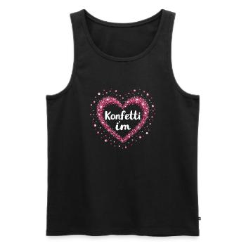 Konfetti im Herzen Fasching Karneval Kostüm - Männer Premium Bio Tank Top - Schwarz - Vorne - Michal (187cm)