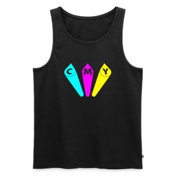 Dreifarbige Farben 2 G1 - Männer Premium Bio Tank Top - Schwarz - Vorne - AI Model Male 178 light (178cm)