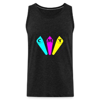 Dreifarbige Farben 2 G1 - Männer Premium Bio Tank Top - Anthrazit - Vorne - Alexander (188cm)