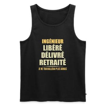Ingénieur célèbre sa retraite avec humour cadeau - Débardeur bio Premium Homme - noir - Devant - Michal (187cm)