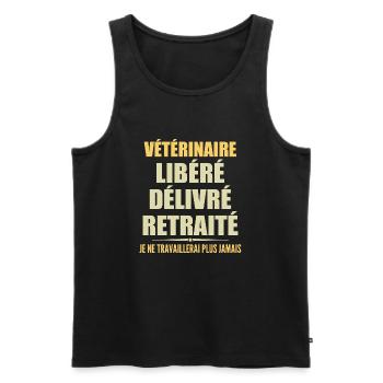 Veterinarian Celebrates Retirement with Humor Gift - Men's Premium Organic Tank Top - black - Front - Michal (187cm)