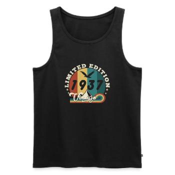 Aged to perfection 1938 Retro -Edition 2025. - Men's Premium Organic Tank Top - black - Front - AI Model Male 178 light (178cm)