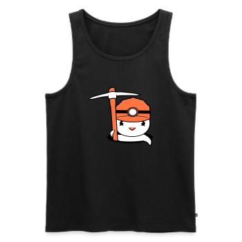 Ente Boden Loch Bergmann Spitzhacke Helm Lampe Süß - Männer Premium Bio Tank Top - Schwarz - Vorne - Michal (187cm)