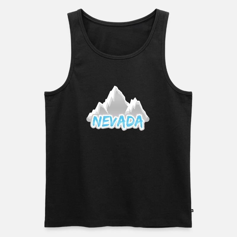 Nevada als Berg - Männer Premium Bio Tank Top - Schwarz