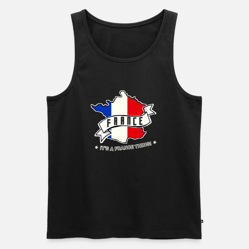 Frankreich - Männer Premium Bio Tank Top - Schwarz