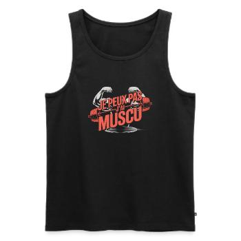 Ich kann nicht, ich habe Muskeln - Männer Premium Bio Tank Top - Schwarz - Vorne - Michal (187cm)