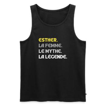 ESTHER LA FEMME LE MYTHE - Débardeur bio Premium Homme - noir - Devant - AI Model Male 178 light (178cm)