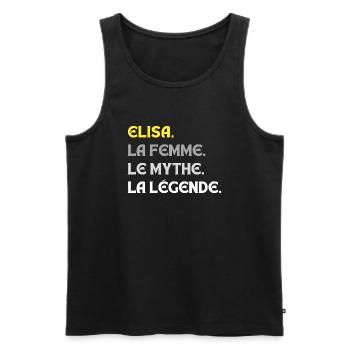 ELISA LA FEMME LE MYTHE LA LEGENDE - Débardeur bio Premium Homme - noir - Devant - Michal (187cm)