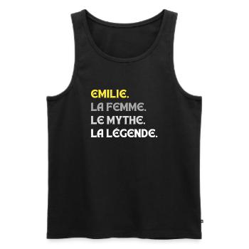 EMILIE LA FEMME LE MYTHE LA - Débardeur bio Premium Homme - noir - Devant - AI Model Male 178 light (178cm)