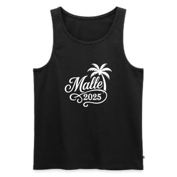 Malle 2025 Mallorca - Männer Premium Bio Tank Top - Schwarz - Vorne - AI Model Male 178 light (178cm)