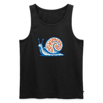 Retro Blue and Red Snail - Men's Premium Organic Tank Top - black - Front - AI Model Male 178 light (178cm)