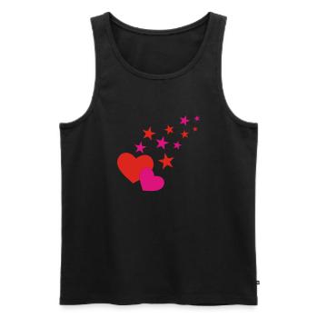 Heart, le cœur, l'amour, la Saint-Valentin, Saint - Débardeur bio Premium Homme - noir - Devant - AI Model Male 178 light (178cm)