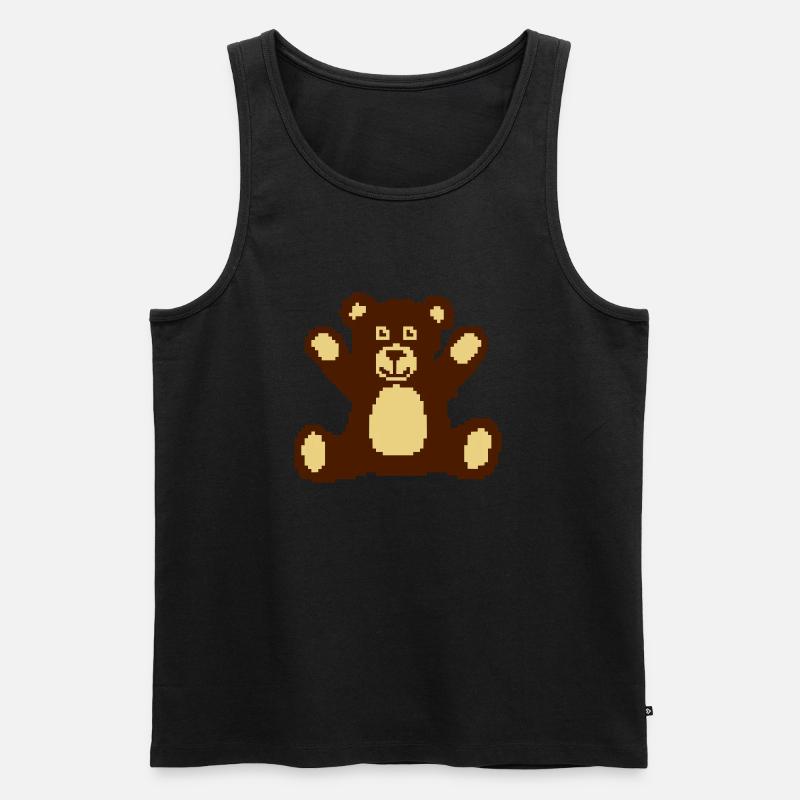 Pixelbär - Männer Premium Bio Tank Top - Schwarz